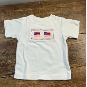 Velani Classics Smocked American‎ Flag shirt size 24mo.